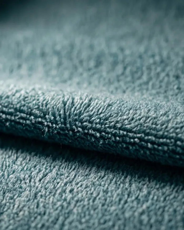 Close-up of the brushed thermal terry lining fabric